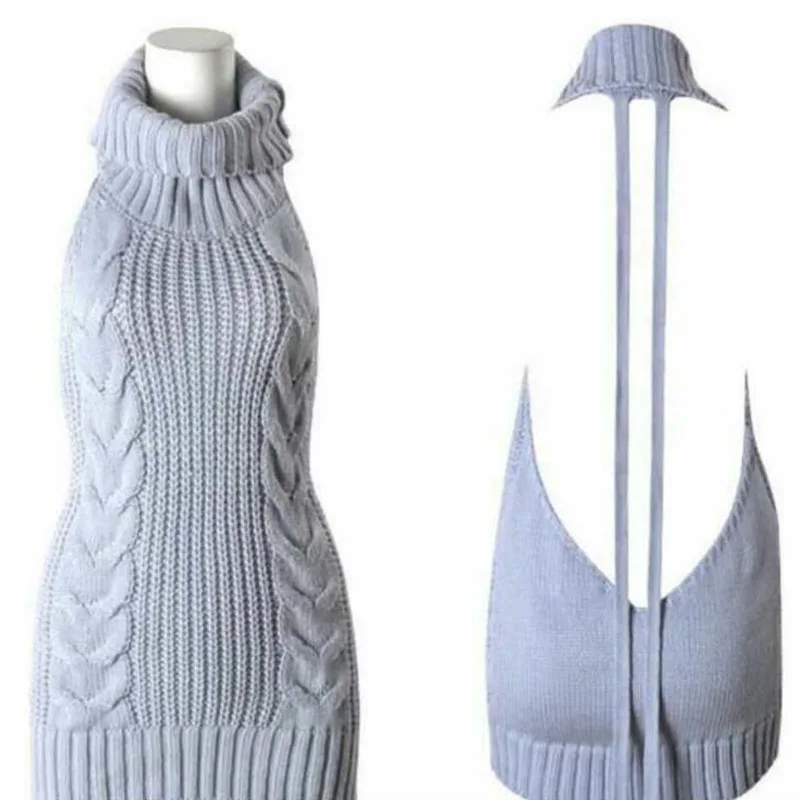 Sexy Virgin Killer Sweater Summer Fall Saxy Backless Turtleneck Pin Up Keyhole Sweaters Japanese Cosplay Knitted Womens | Женская одежда