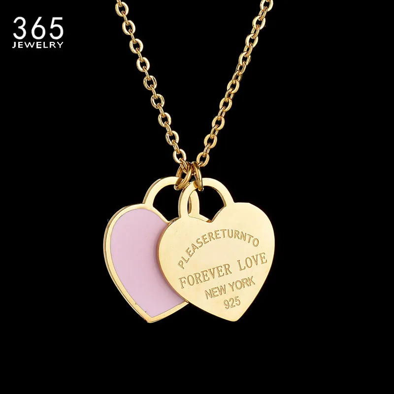 Ожерелье женское из нержавеющей стали с эмалью ожерелье подвеской в виде