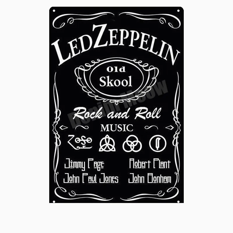 T Led Zeppelin табличка металлические пластины клуб бар кафе концерт Украшение Рок музыка Оловянная вывеска стены Искусство Плакат Винтаж Домашний Декор MN111 - Цвет: T