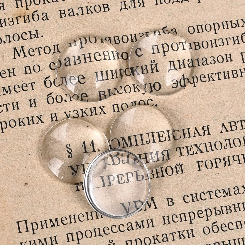 Круглые кабошоны 50 шт./лот 15 мм прозрачная стеклянная плоская задняя часть для