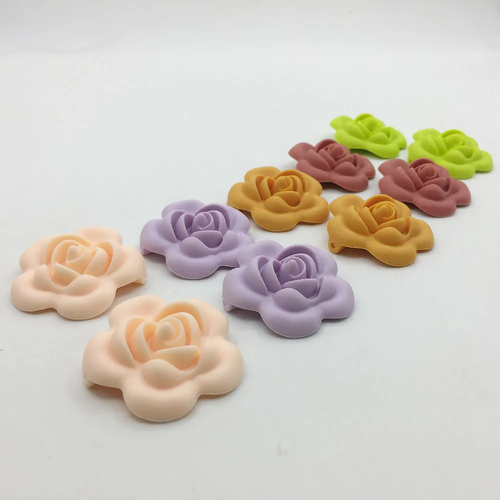 (10 шт./лот) Новые цвета Силиконовые Цветочные бусины без бисфенола А большие