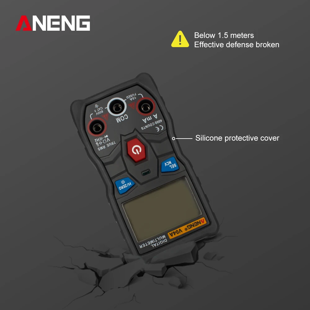 ANENG V04A 4000 Counts True RMS Digital Multimeter Mini Auto Range Backlight Resistance AC/DC Voltage Meter with Flashlight | Инструменты