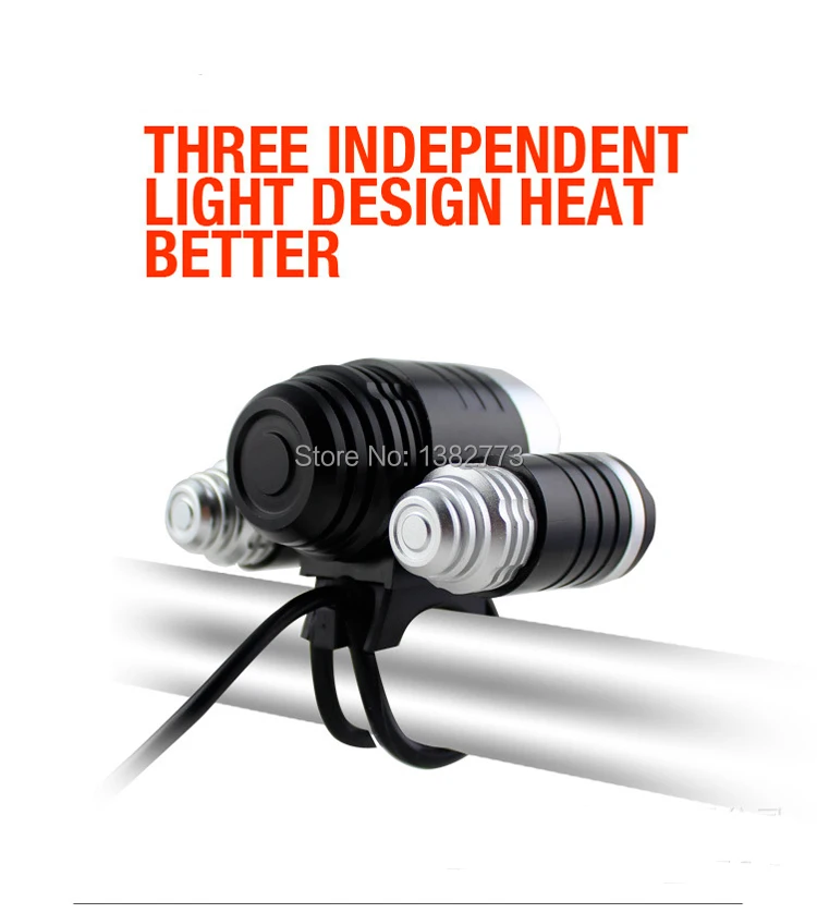 Лидер продаж 3x CREE XML T6 светодиодный свет фар велосипед 5000 люмен 18650 LED головной свет+ 4x18650 батареи pack+ зарядное устройство+ велосипед задний свет