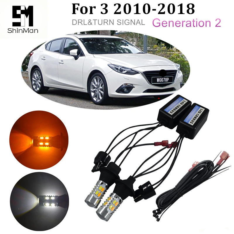 Shinman 30 Вт cob WY21W 7440 T20 для mazda 3 2014 2018 Автомобильные дневные ходосветодиодный огни