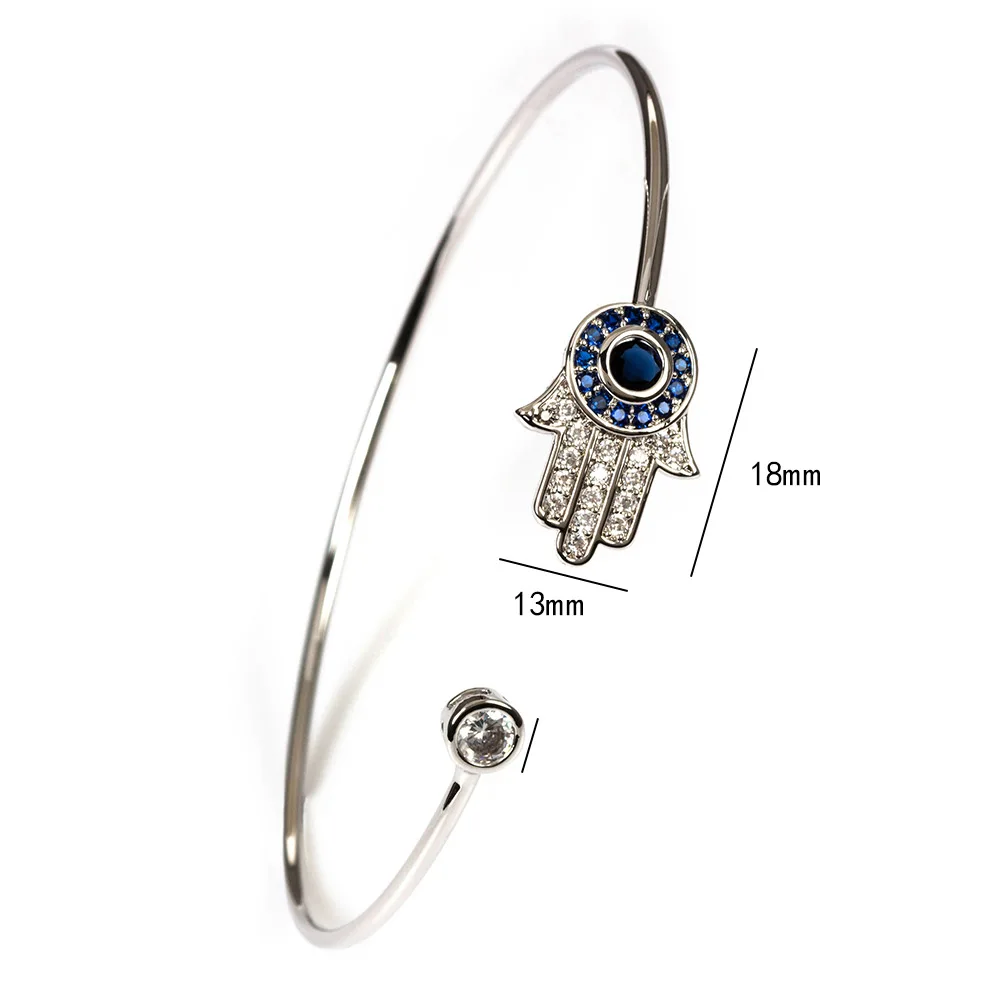 1 Браслет на руку с надписью Lucky Eye Hamsa, браслет из титановой стали, синий браслет со сглаза, регулируемое роскошное ювелирное изделие для женщин и девочек EY5160 - Окраска металла: 1