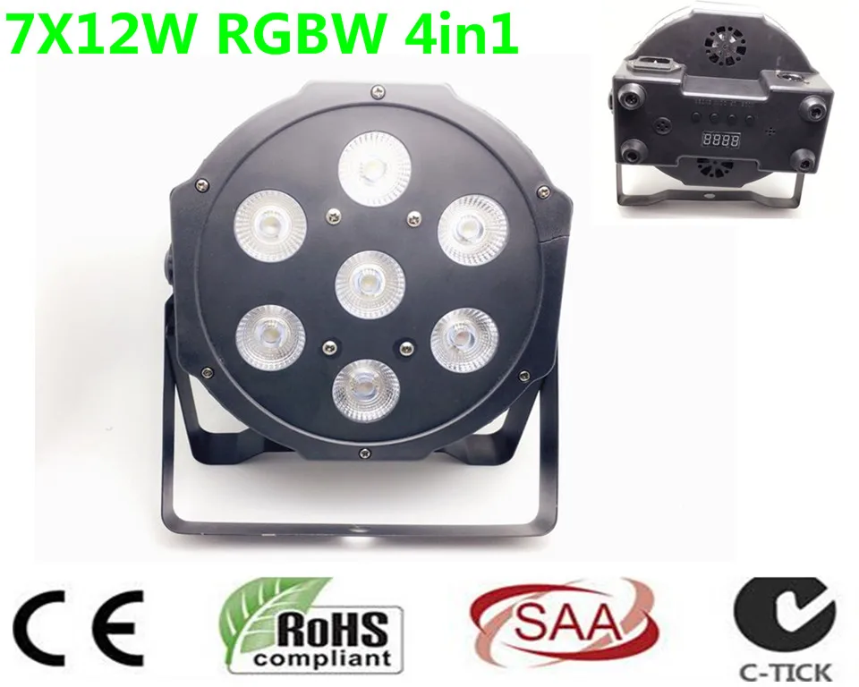 Плосветильник светодиодный 4 в 1 прожектор с CREE RGBW 7x12 Вт 4/8 каналов|light dmx|stage lightled dj |