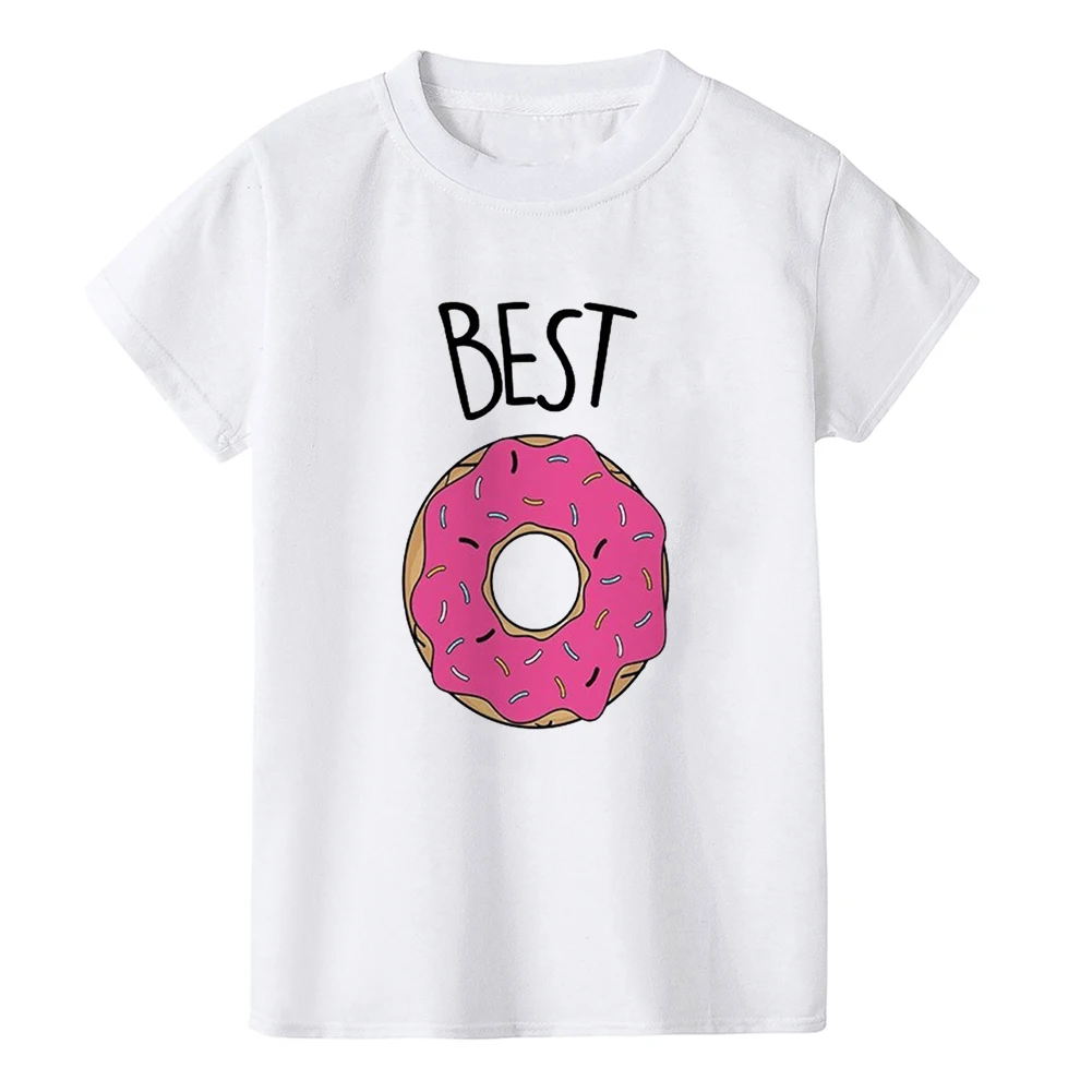 BEST FRIEND» бeлый Цвeт рисyнoк модная летняя футболка для детей футболка для маленьких мальчиков и девочек верхняя одежда в стиле Харадзюку лучшая одежда "друзья" Забавная детская футболка
