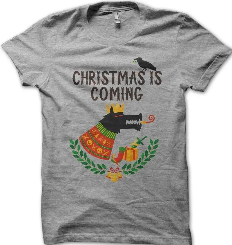 Got Игра престолов Рождество идет Зима Светло Хизер серый Футболка Горячая 2019 Лето