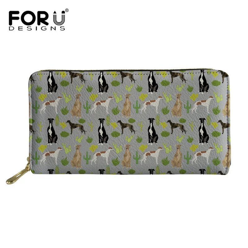 

FORUDESIGNS, модные женские кошельки Greyhound с дизайном животных, длинный тонкий кошелек, клатч, держатель для карт, Женский Повседневный персонали...