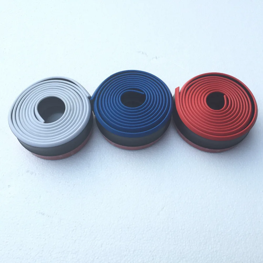 

New Rubber 3 color hybrid bumper Strip Car 2.5m length Exterior Front Bumper Lip Kit / Car bumper Strip Universal