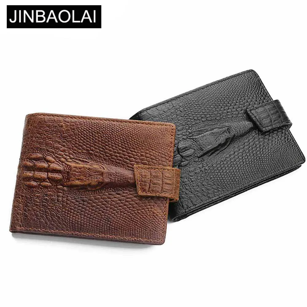 JINBAOLAI мужские кошельки с крокодиловым узором Короткий Мужской кошелек из