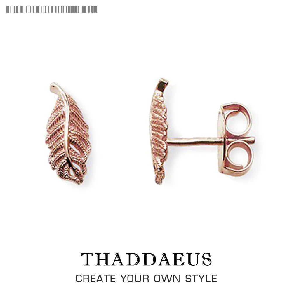 Серьги гвоздики в форме перо романтический подарок ювелирных изделий для женщин