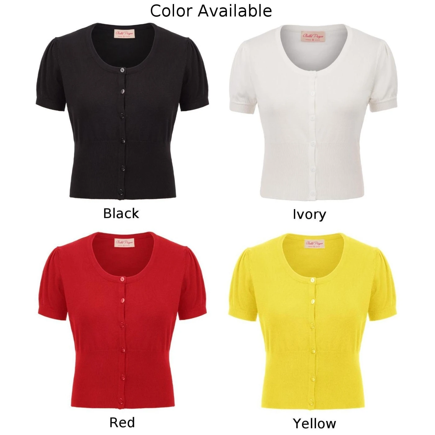BP Women Short Sleeve Cardigan Button Placket Cropped Coat Tops Knitwear Jumpers |