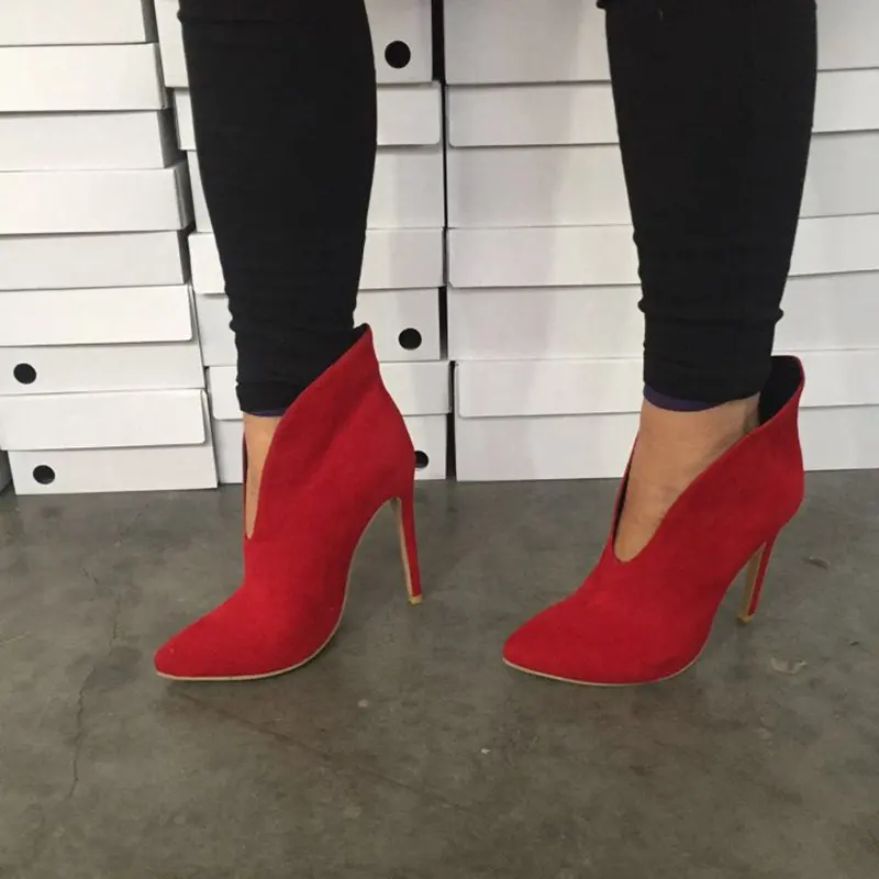 SIMLOVEYO/обувь женские ботильоны однотонная обувь на тонком каблуке 12 см Botas feminina; флоковые ботинки на высоком каблуке botines mujer пикантные B1116