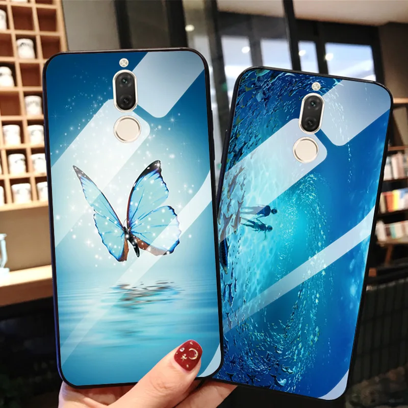 Чехол из закаленного стекла для Huawei Mate 10 Lite 5 9 '' ударопрочный глянцевый чехол
