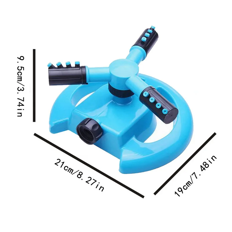1PCs 3 Nozzle Plastic 360 Degree Automatic Rotation Big Fork Sprinkler Garden Irrigation Watering Gardening | Дом и сад