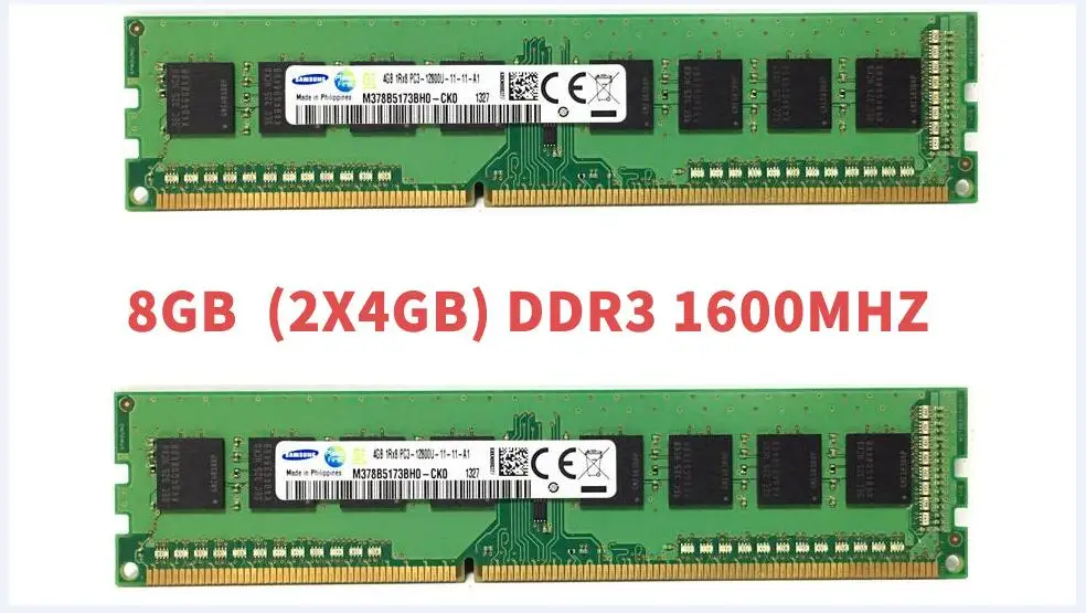 Samsung 2x двухканальный 4 Гб(2GBX2) 8 Гб(4GBX2) PC3 DDR3 ECC настольная память 1333 1600 МГц модуль 10600 12800 2 ГБ 4 ГБ 8 ГБ ram