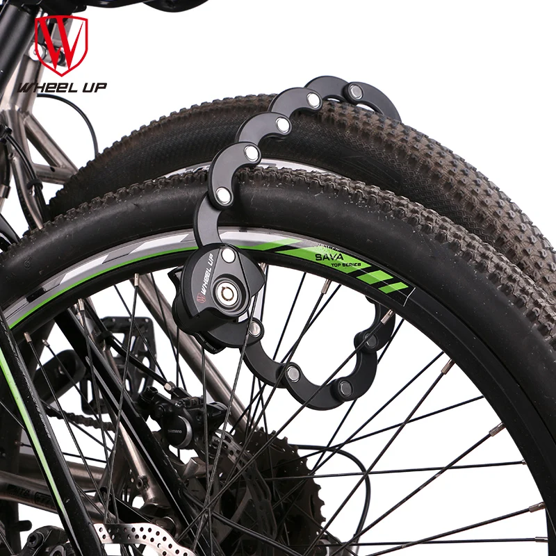 

WHEEL UP 2020 New Anti-theft Chain Cable Bike Lock Foldable Mini Hamburger Security Steel Bicycle Folding Lock Cycling Accessory