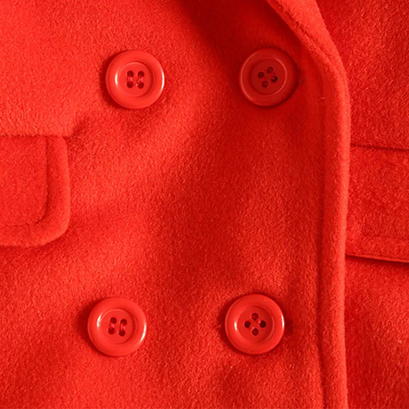 Immdos зимнее шерстяное пальто для девочек с лацканами длинными рукавами теплая