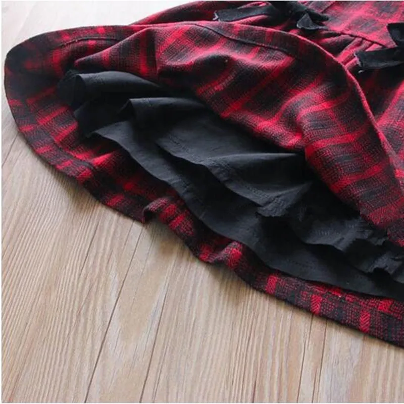 Осенние платья для маленьких девочек платье в клетку с рукавами сезон