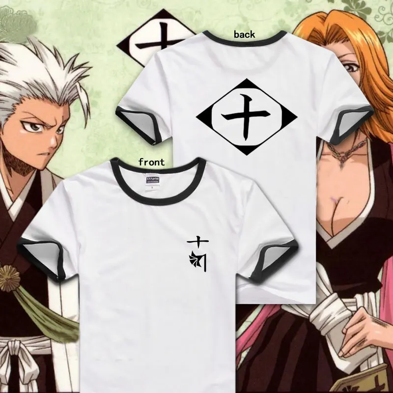 Японский аниме Cos bleach футболка Hitsugaya Toushirou Кучики Бьякуя косплей с коротким