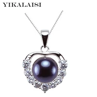 yikalaisi 925 sterling silver jewelry 100 natural 9 10mm freshwater pearl jewelry pendant for women best wedding gifts