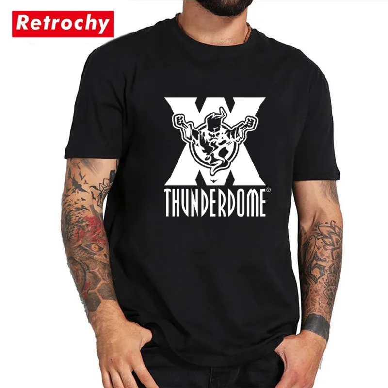 Оригинальная Винтажная Футболка thunderdome Hardcore Techno gabber Повседневная футболка с