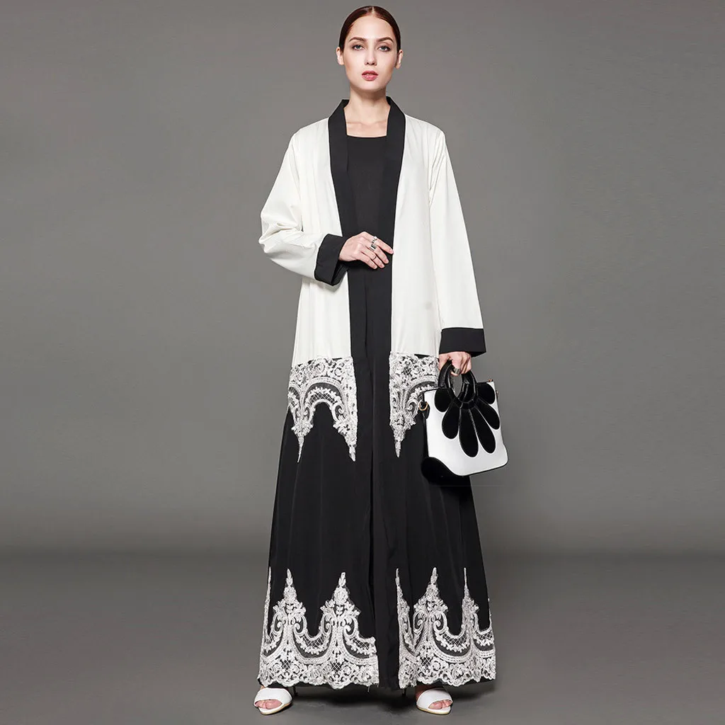 Элегантное платье мусульманское абайя кардиган халат турецкий хиджаб Исламская