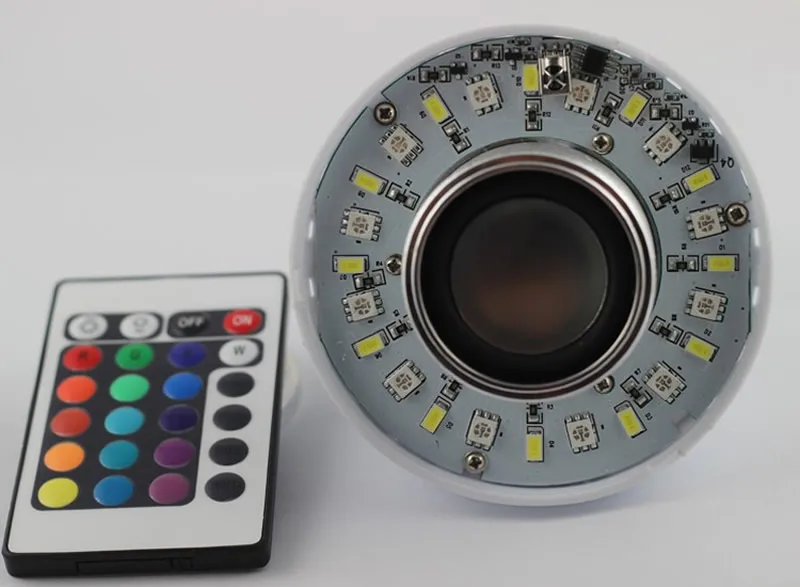 Светодиодная лампа беспроводная 12 Вт мощность E27 led RGB Bluetooth динамик свет музыка