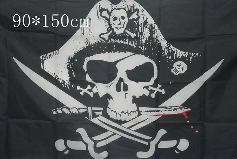 Пиратский Флаг черепа и скрещенных костей сабли мечи пират Веселый Роджер флаги
