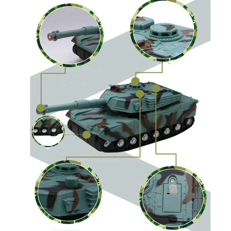 Four-Way Remote Control Tank Simulation Military Model Wireless Electric Car Light Music Children's Toy Gft | Игрушки и хобби