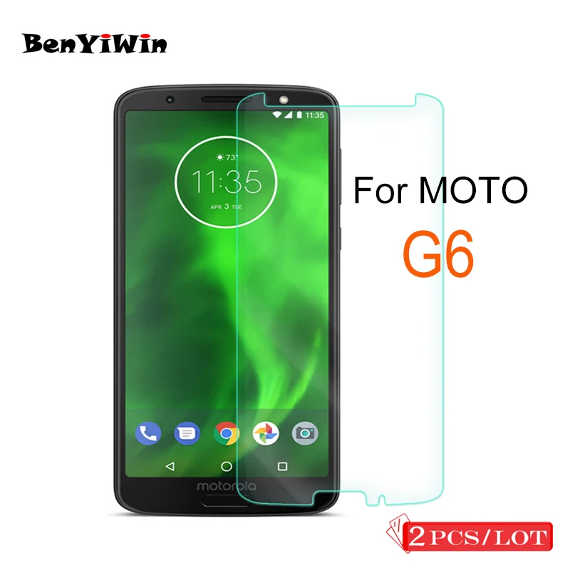 2 шт. 2.5D 9H высококачественный чехол из закаленного стекла для Moto G6 защита экрана
