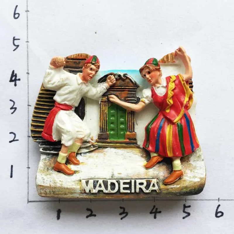 1pcs Hot Sale New Portugal Madeira Islands Ethnic Dance 3D Fridge Magnets Tourism Souvenirs Refrigerator Magnetic Sticker