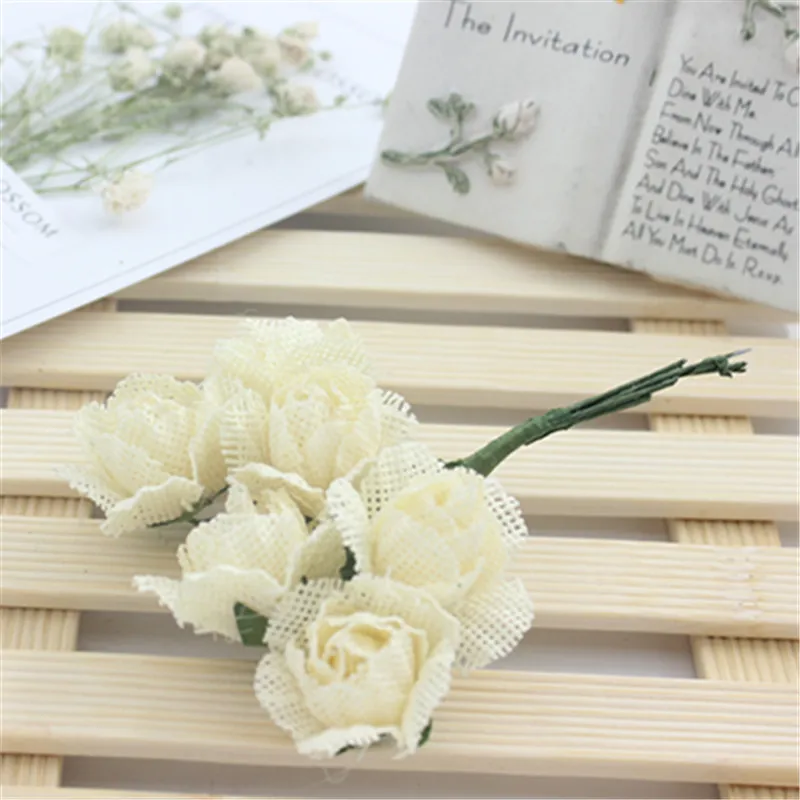 6 шт. цветы из натуральной конопляной ткани | Дом и сад