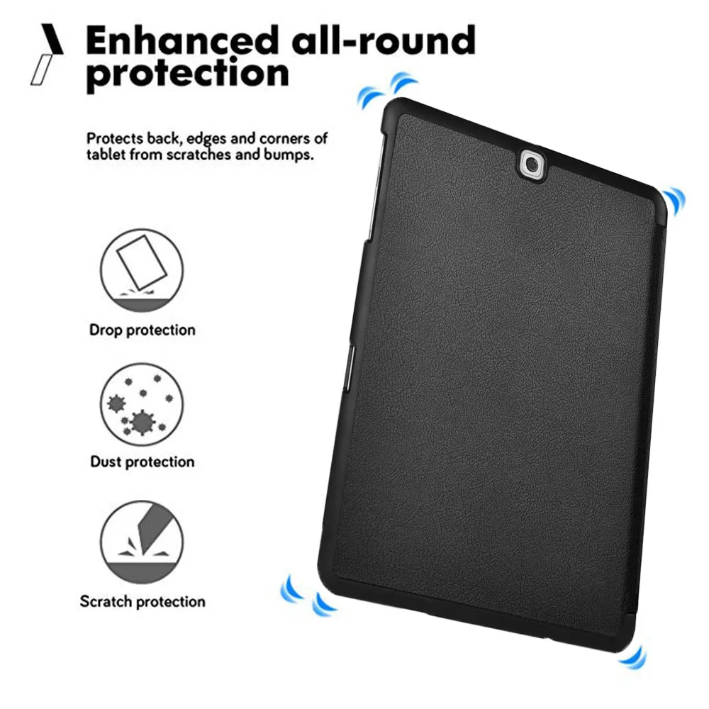 Откидной Чехол из искусственной кожи для Samsung Tab S2 9 7 SM T815 T810 T813 T819 tablet Auto Wake/Sleep