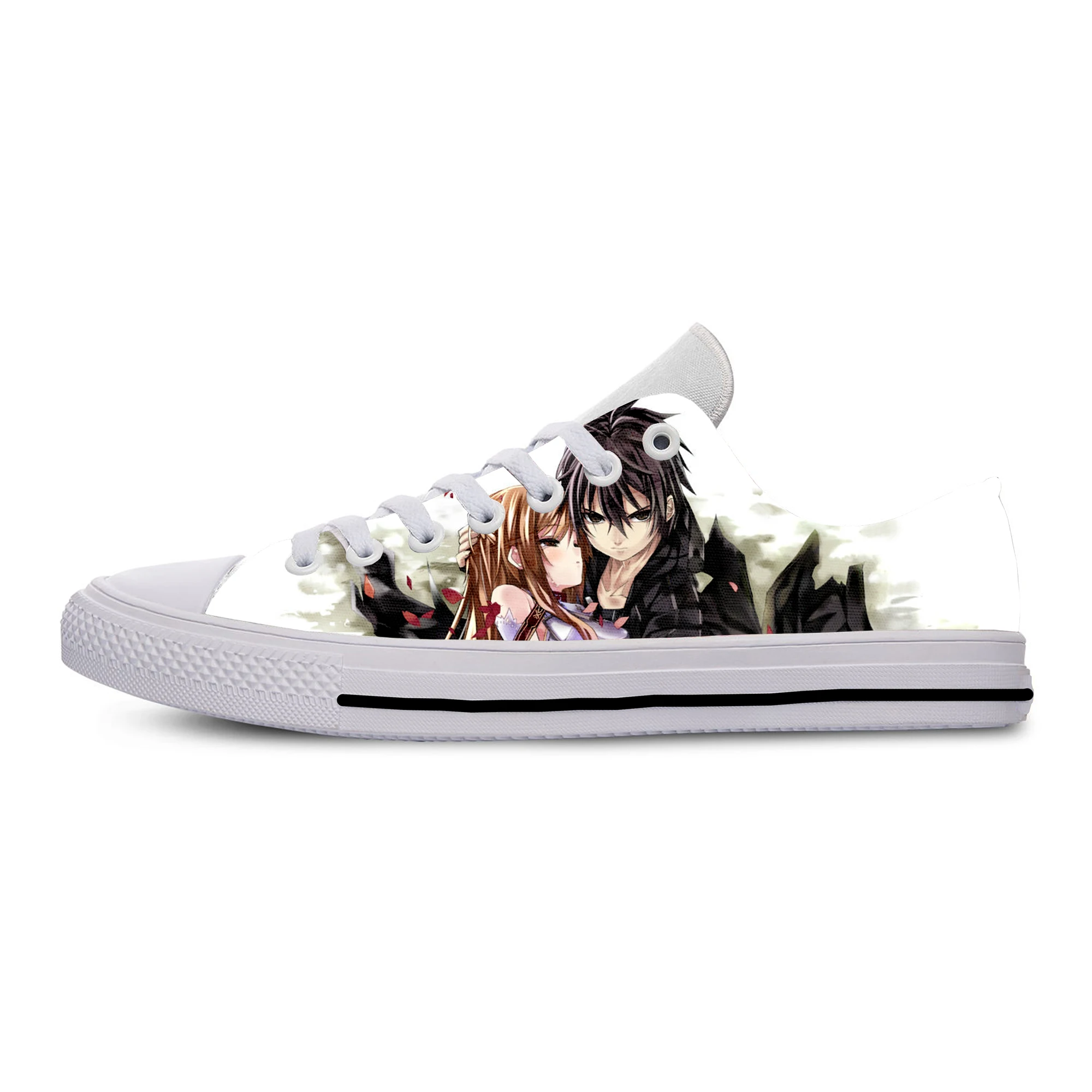 Hot Anime SWORD ART ONLINE Yuki Asuna SAO 3D Print Lightweight Fashion Shoes Casual Breathable Classic Flat Canvs Sneakers | Спорт и