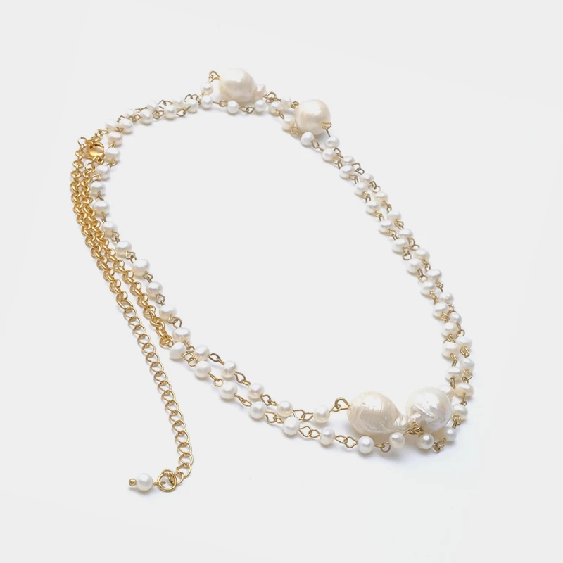 

Amorita boutique Natural pearl double necklace with long style