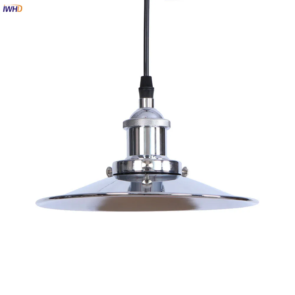 IWHD Silver Retro LED Pendant Light Fixtures Dining Room Vintage Lamp Loft Decor Industrial Lighting Hanging Lights | Лампы и