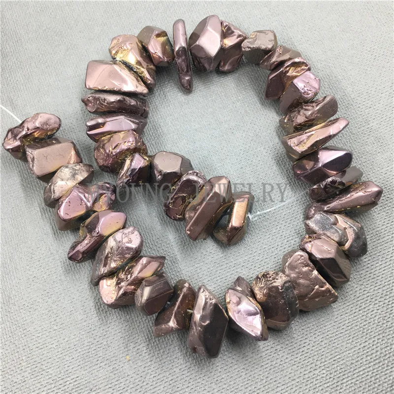 Freeform Smooth Crystal Quartz Titanium Bronze Brown Beads,Polished Nugget Point Beads,Raw Quartz Nugget Hole Beads MY0781