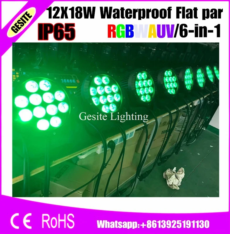 12 шт. супер яркий водонепроницаемый led par свет 18x18w 64 zoom rgbaway 6in1 led|par led|led lightpar light |