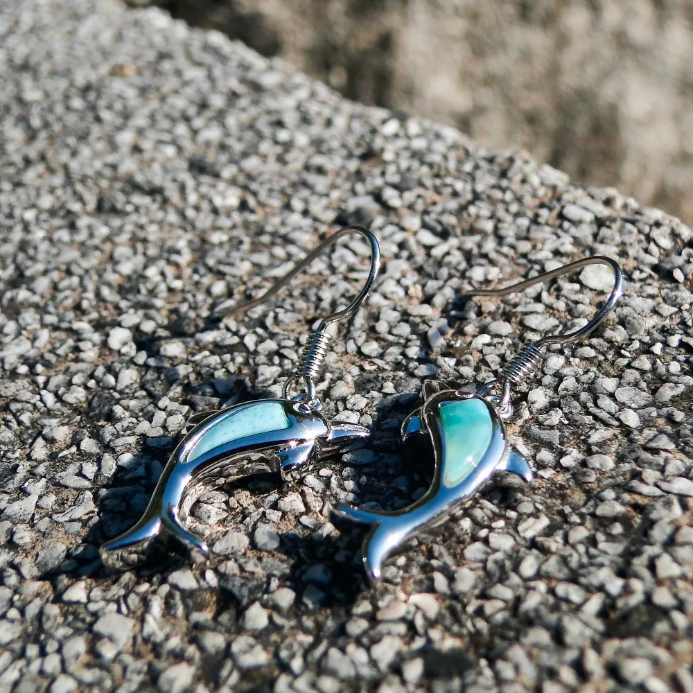 Серьги-подвески с дельфином DJ CH Sea Life однотонные серьги из стерлингового серебра