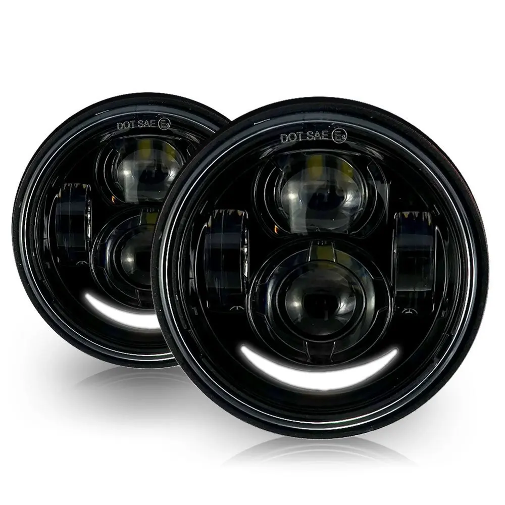 

Round Dual 4.65'' inch Fat Bob headlight Durable Projector Lens for Dyna Fat Bob motorcycle led headlight Kit