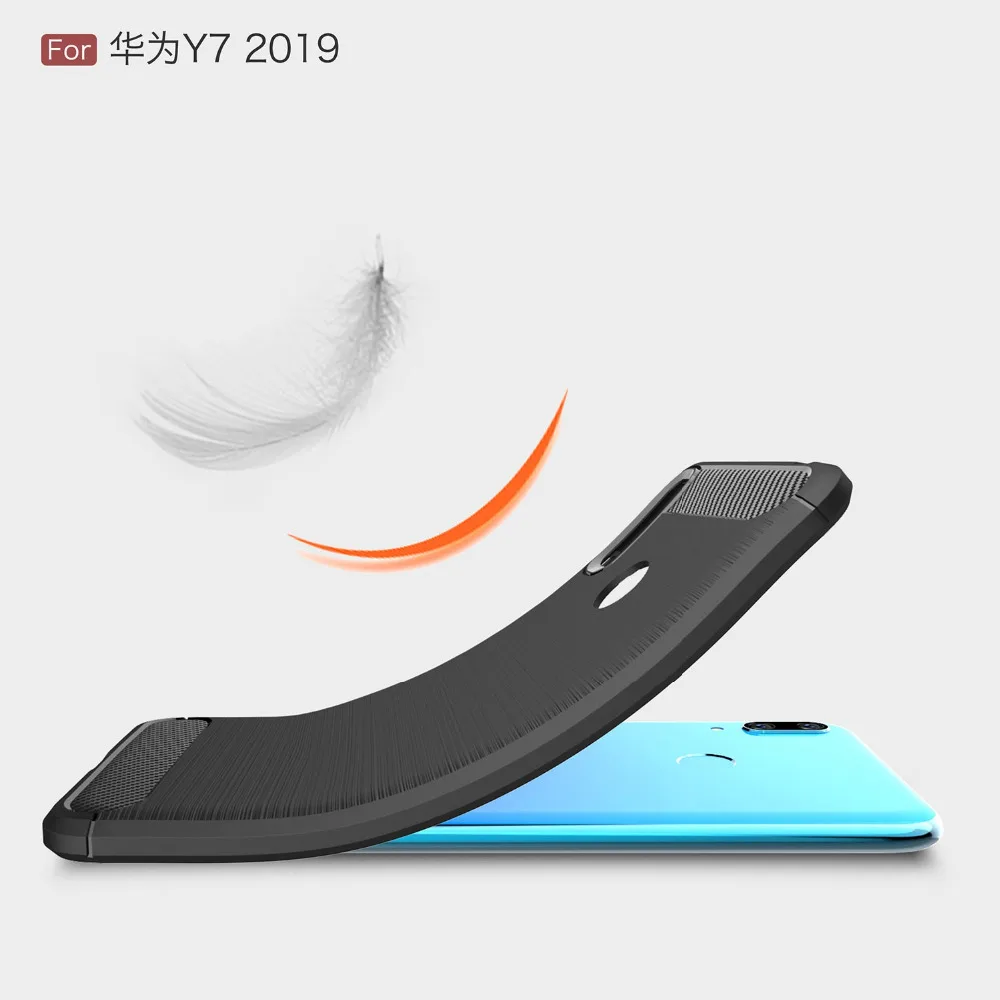 Прочный защитный чехол для Huawei Y7 2019 телефона гибкий ТПУ Защитная крышка корпус