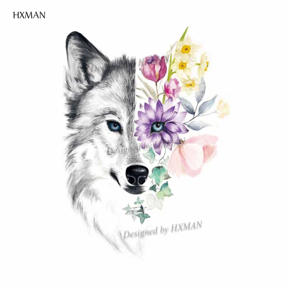 HXMAN 12 шт./партия временная татуировка волка наклейка для женщин и мужчин модный