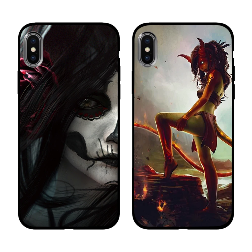 Черный Фэнтези готический художественный Мягкий ТПУ чехол для Apple iPhone 6 6S 7 8 Plus 5 5S