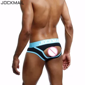 Трусы JOCKMAIL мужские с открытой спиной, Брендовое пикантное нижнее белье с открытой спиной, с промежностью, хлопковые мужские шорты трусы с открытой спиной, нижнее белье для геев