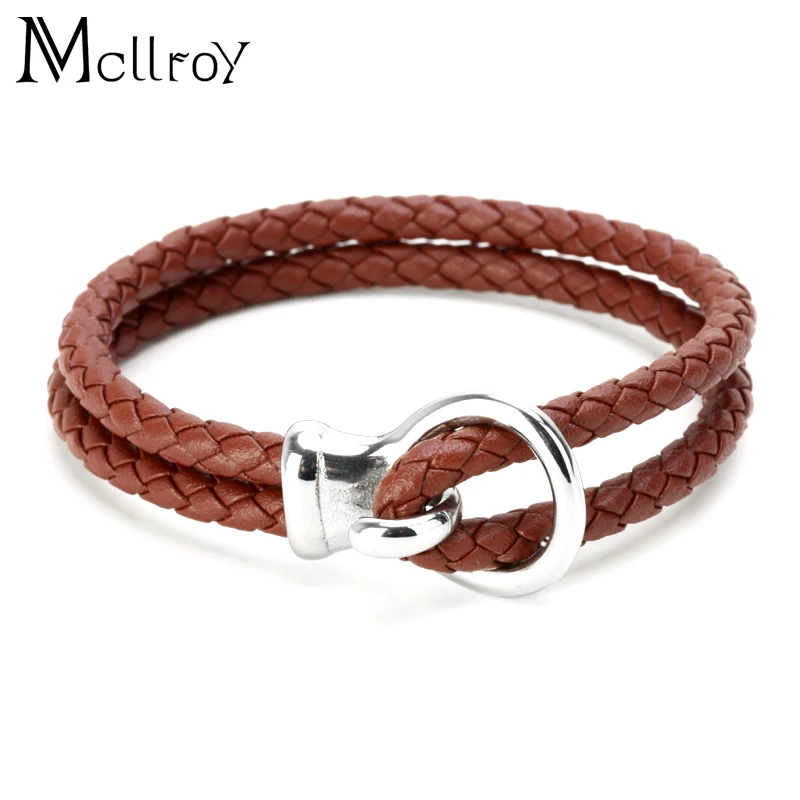 Браслеты mcllroy кожаные браслеты ручная работа Воловья кожа цветные нержавеющая