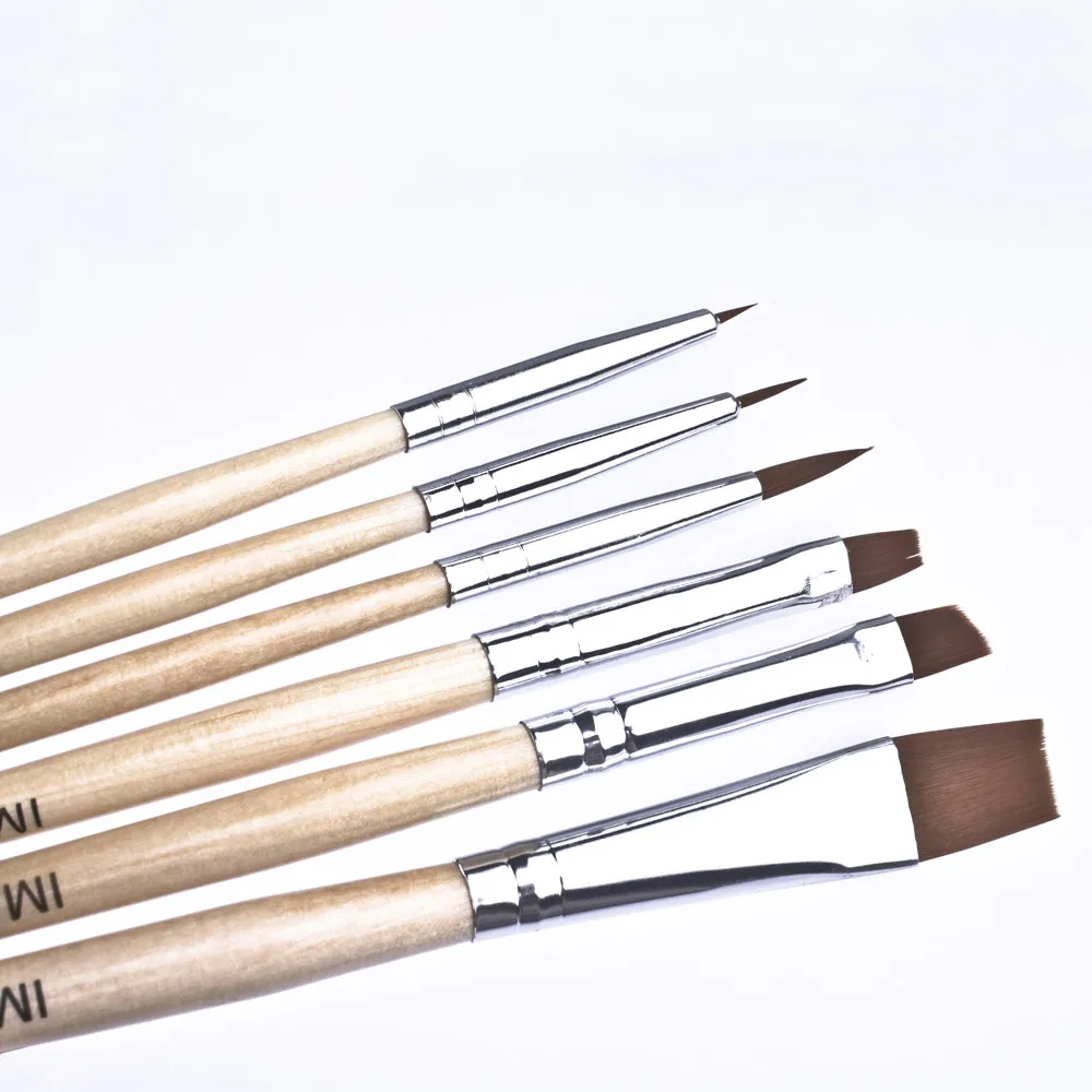 IMAGIC 6 шт. Pro кисти для макияжа масло тату краски с деревянными ручками F1113|makeup