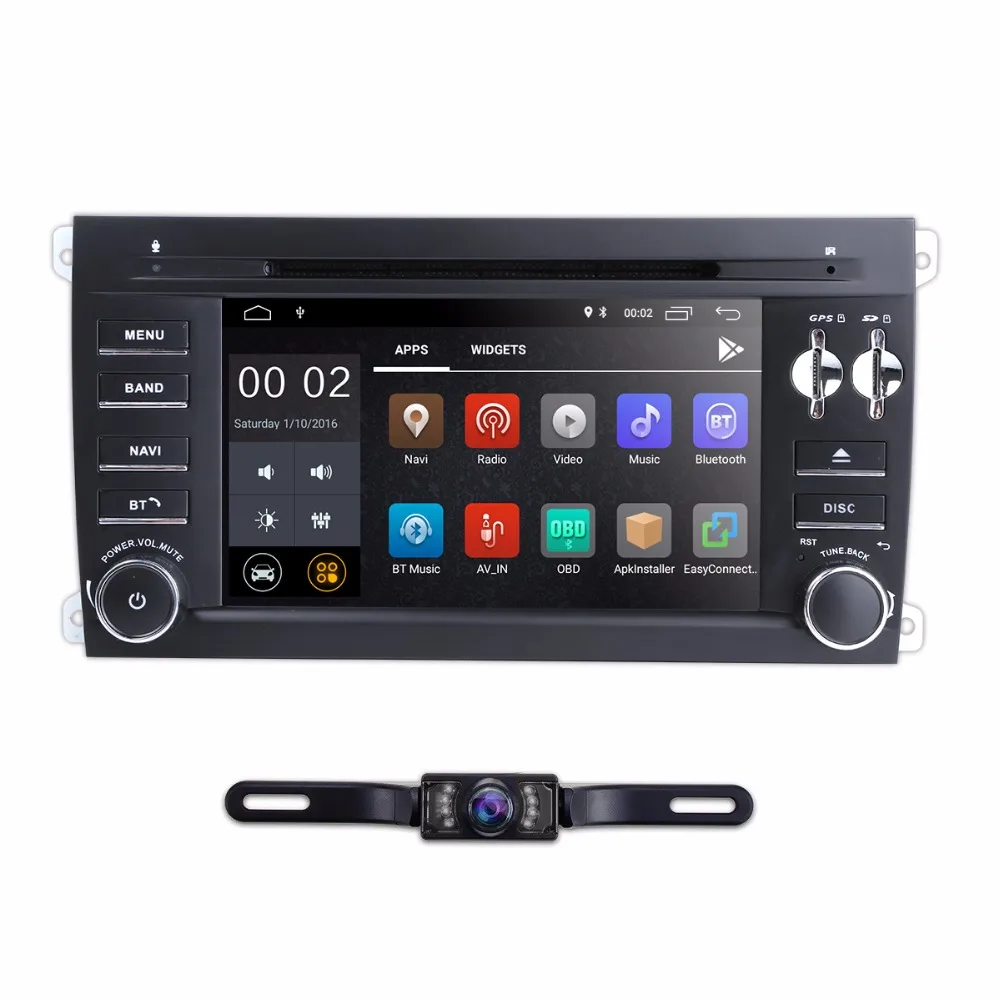 2Din Android8.1 Car DVD Player for Porsche Cayenne 2003 2004 2005 2006 2007 2008 2009 2010 with 4G WiFi GPS Radio 2GB RAM BT CAM |