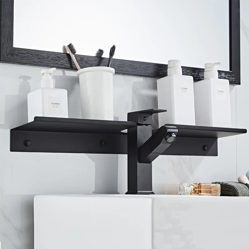 Новинка 2019 черная полка из нержавеющей стали для ванной комнаты туалетный столик